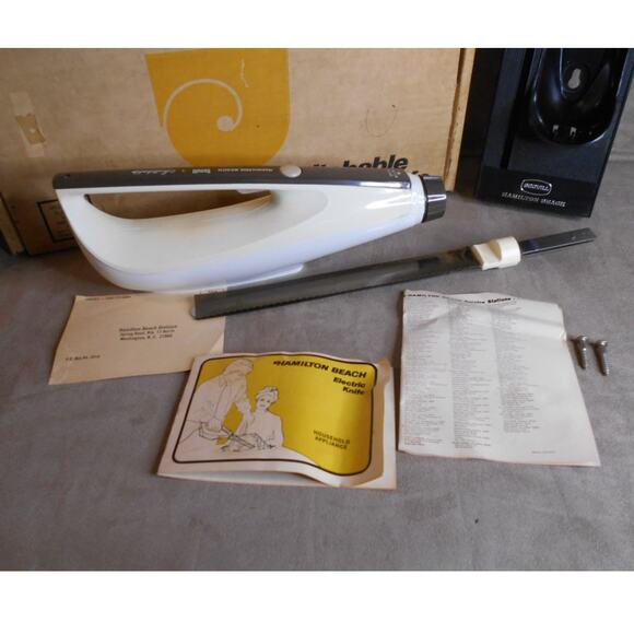 Vintage Hamilton Beach Scovill Switchable Electric Knife w/Box & Mount 293 Works - Picture 3 of 11